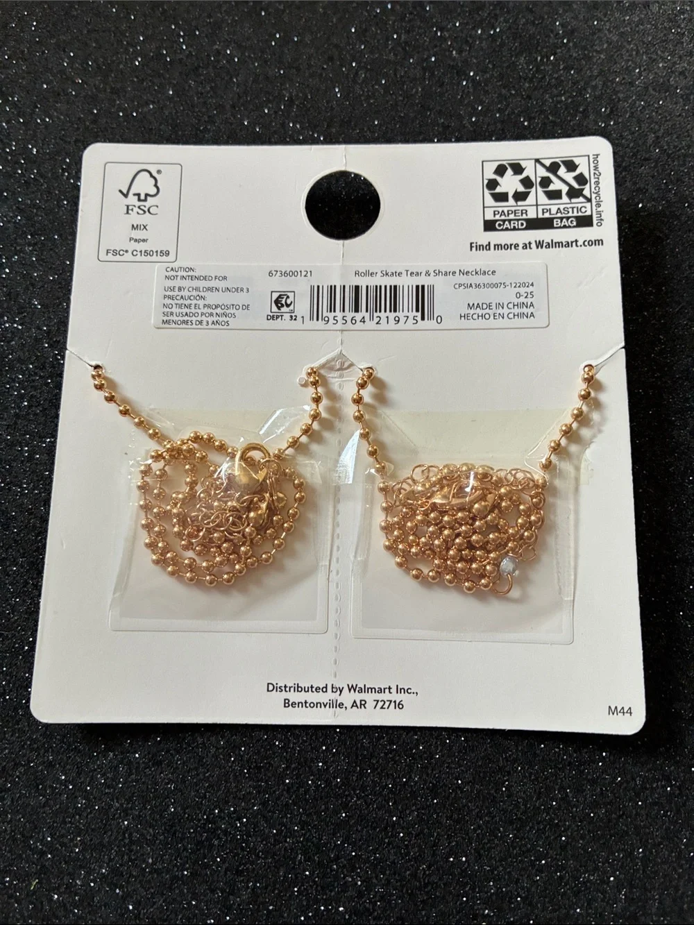 wonder nation Pink and Purple Roller Skate Besties Necklace Duo